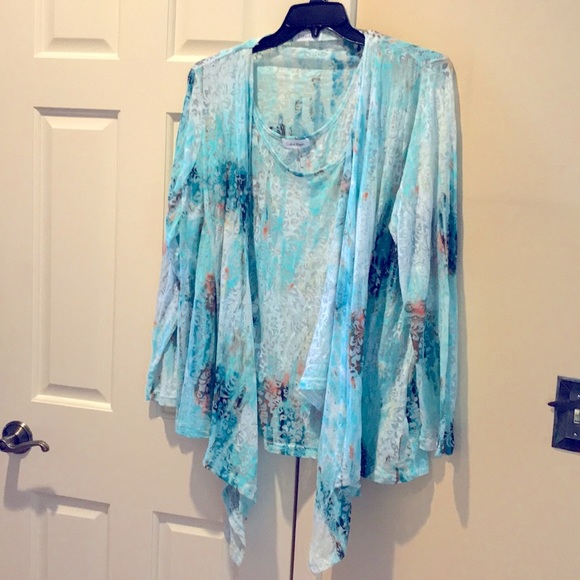 Calvin Klein embellished tank top & jacket 1X - Picture 1 of 3